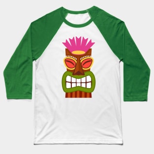 Tiki God Statue Cartoon Illustration Baseball T-Shirt